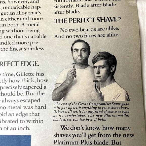 1969 Vintage Gillette Platinum Plus Print Ad Full Page Vintage Original  Adverti - Picture 4 of 6